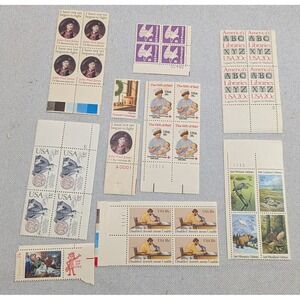 USPS Vintage Postage Stamp Blocks Set  Lot 1970s-80s Commemorative Excellent